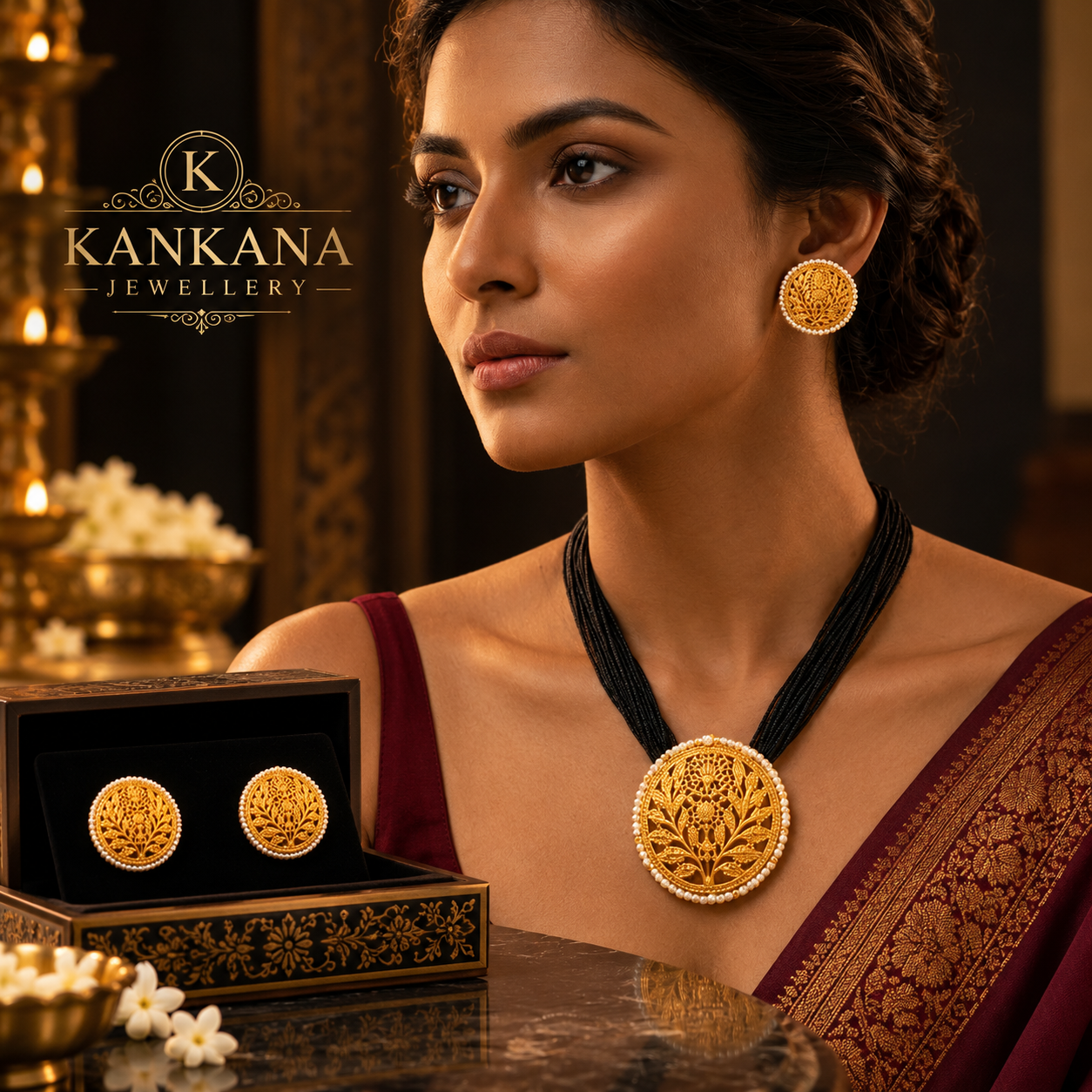 24k Gold Plated Oishi Pendant Set