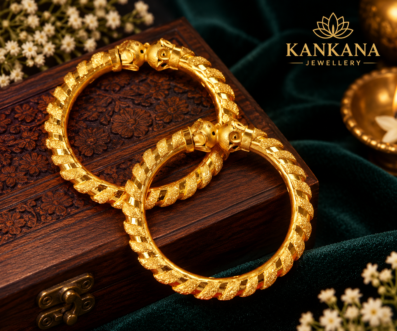 24K Gold Plated Premium Mukh-o-Mukhi Nakshi Bala