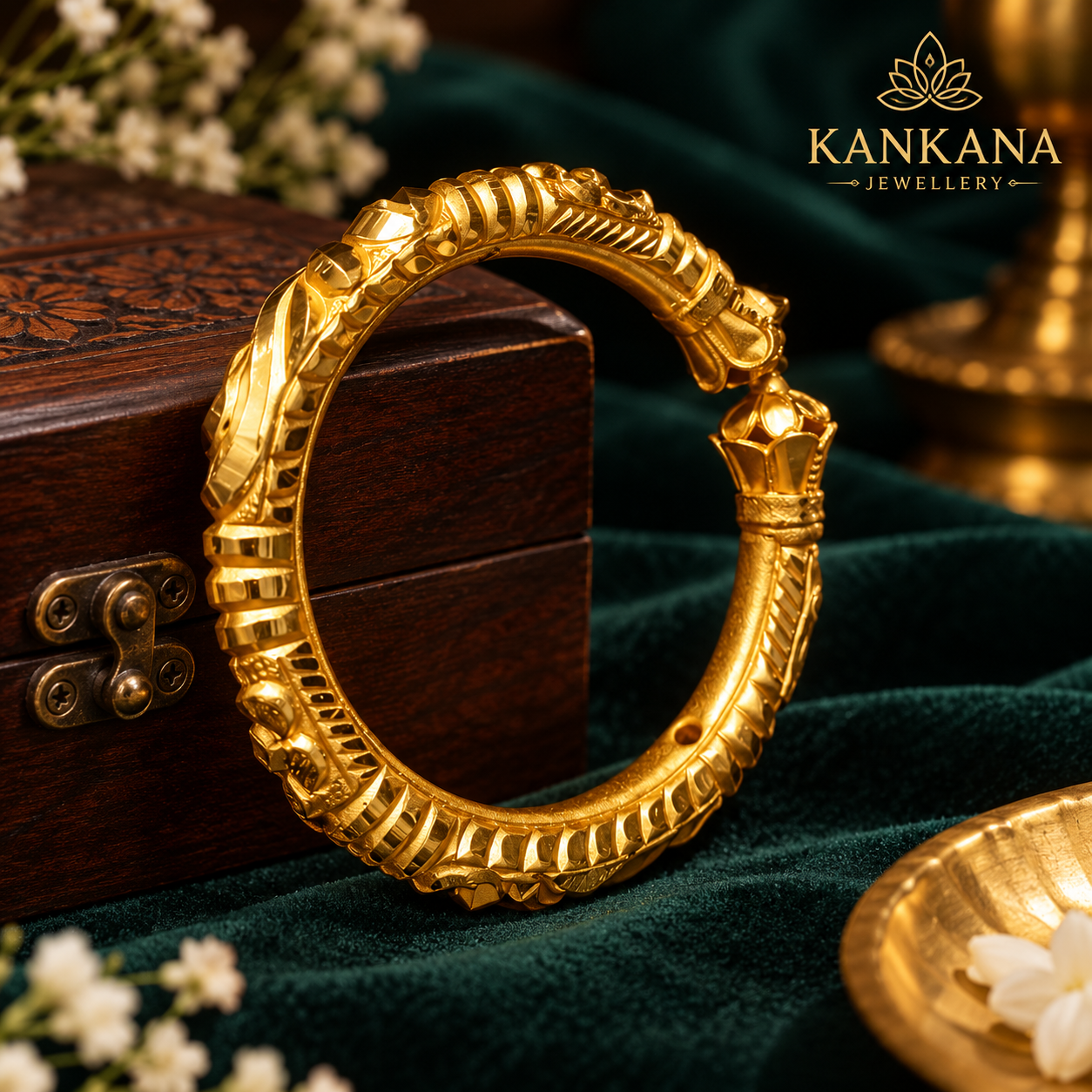 Traditional Naksha Mukh Bala 24k Gold Plated Bangle