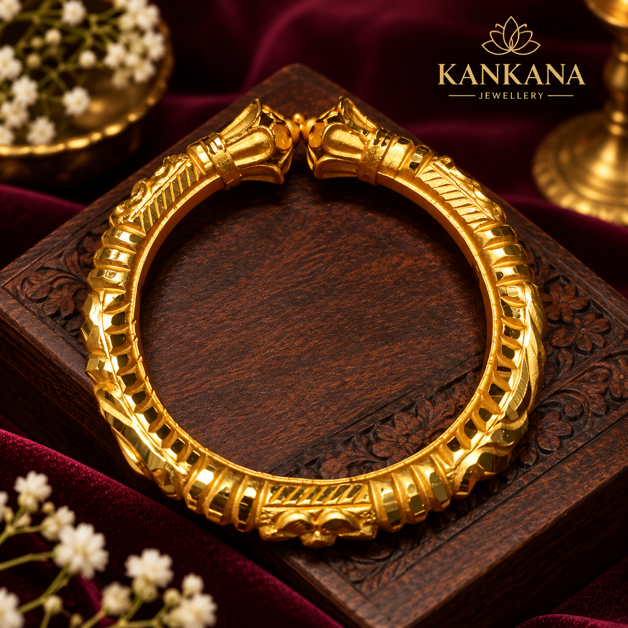 Traditional Naksha Mukh Bala 24k Gold Plated Bangle