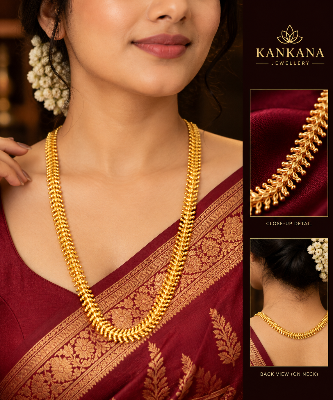 24K Gold Plated Meenrekha Fishbone Chain