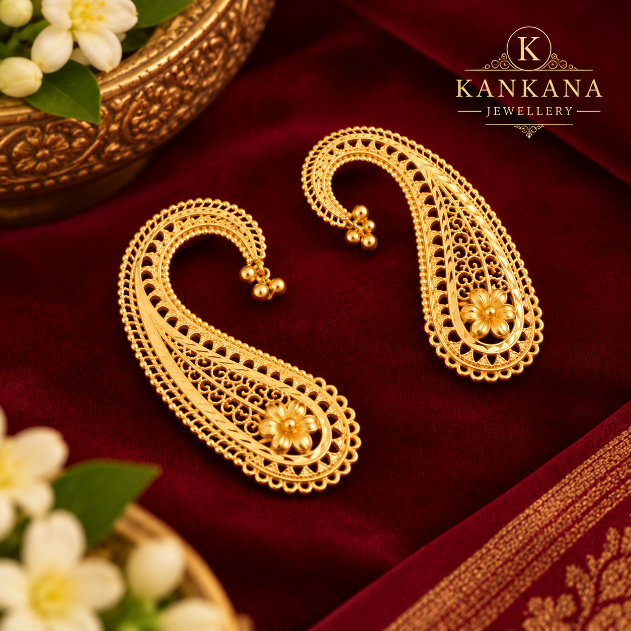 24K Gold Plated Kanak Pallavi Earrings