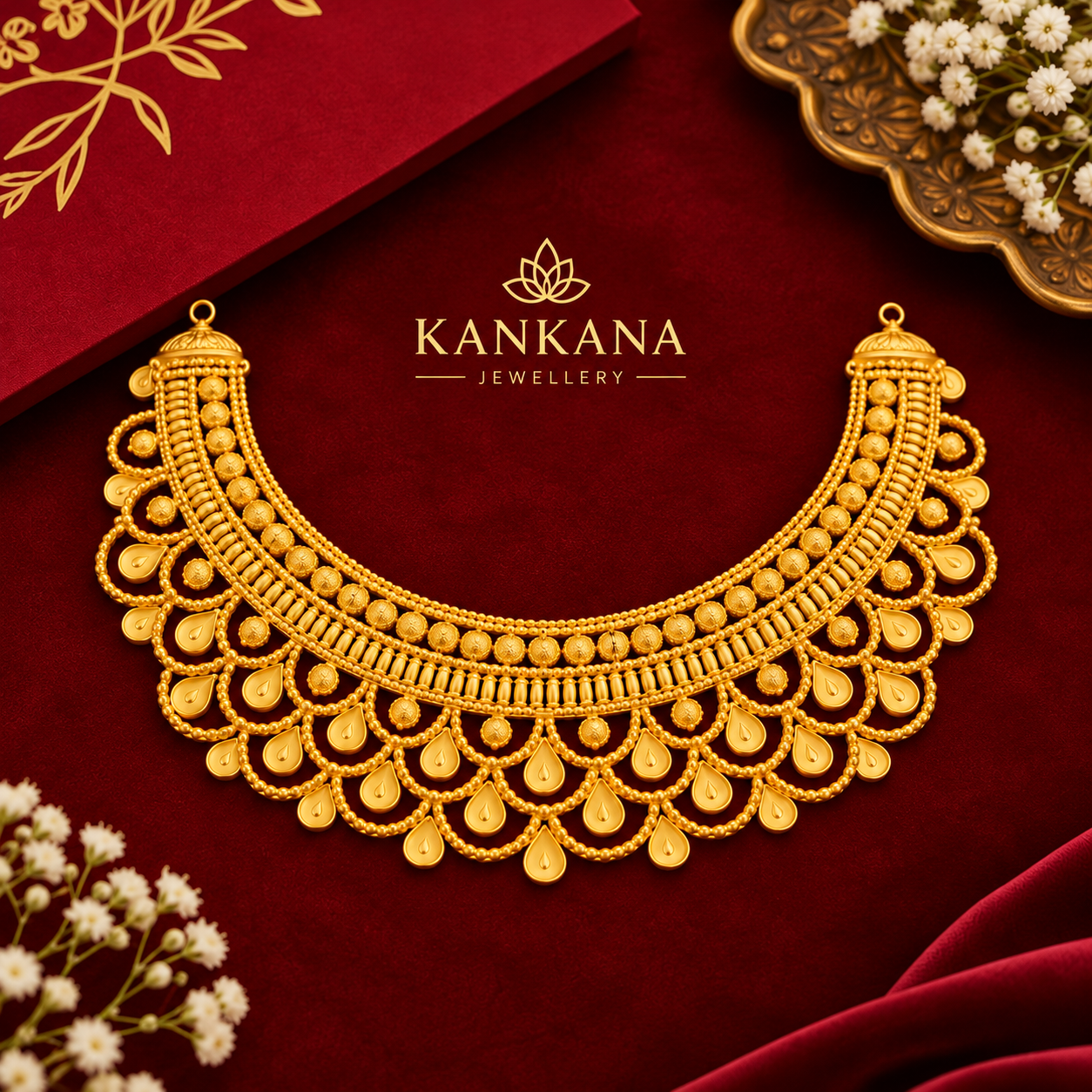 24K Gold Plated Hemanjali Necklace with Earrings