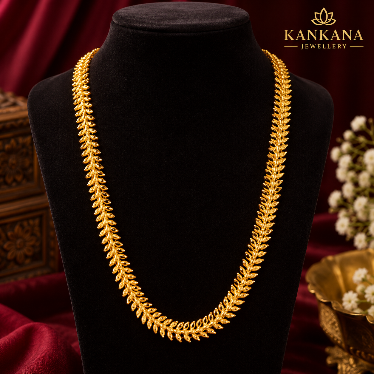 24K Gold Plated Meenrekha Fishbone Chain